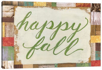 Happy Fall Canvas Art Print - Thanksgiving Art
