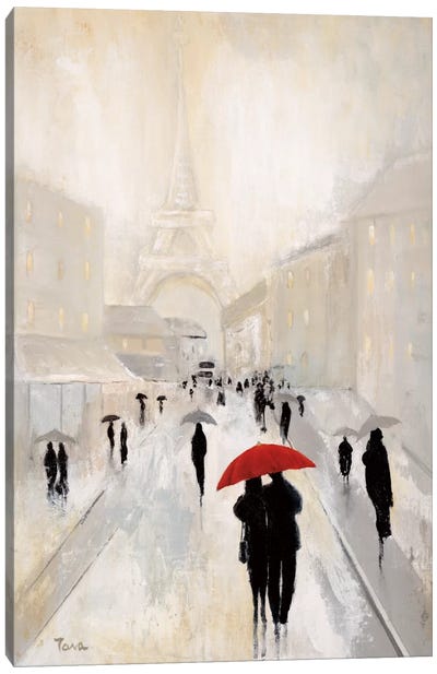 Misty In Paris Canvas Art Print - Tava Studios
