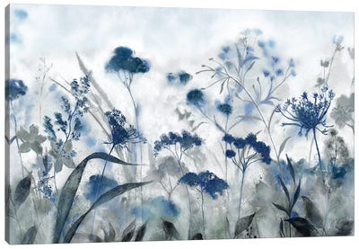 Inky Indigo Canvas Art Print - Wildflowers