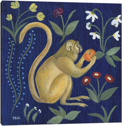 Venezia Monkey Garden I Canvas Art Print - Primate Art