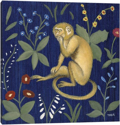 Venezia Monkey Garden III Canvas Art Print - Primate Art