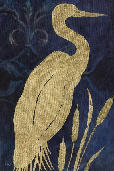 Egrets: Egret on Indigo I by Tava Studios
