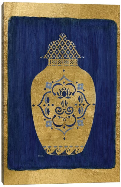 Sapphire and Gold Urn I Canvas Art Print - Middle Eastern Décor