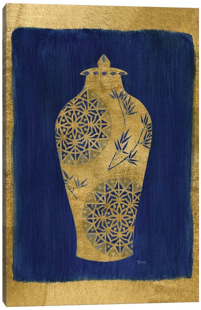Sapphire and Gold Urn II Canvas Art Print - Tava Studios