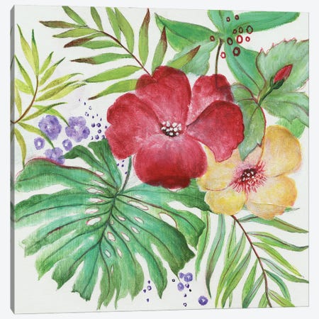 Tropical Blooms Canvas Print #TAV278} by Tava Studios Canvas Artwork
