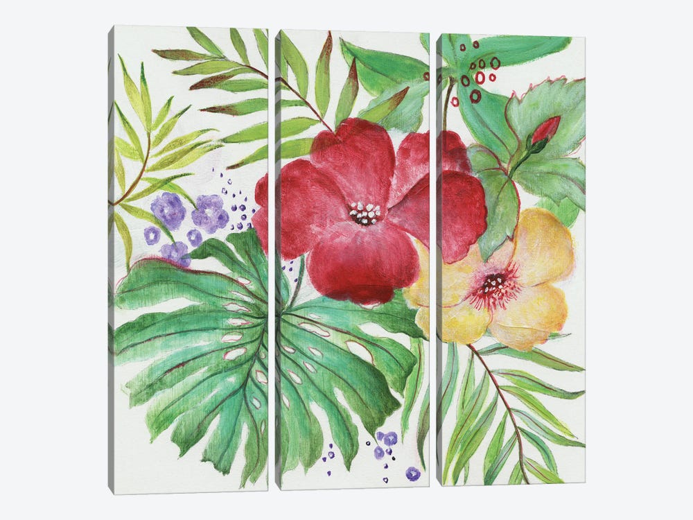 Tropical Blooms by Tava Studios 3-piece Canvas Art Print