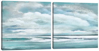 Billowing Clouds Diptych Canvas Art Print - Art Sets | Triptych & Diptych Wall Art