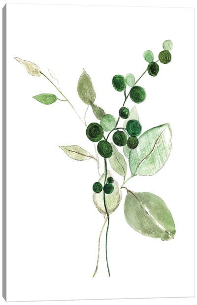 Sprigs In Green I Canvas Art Print
