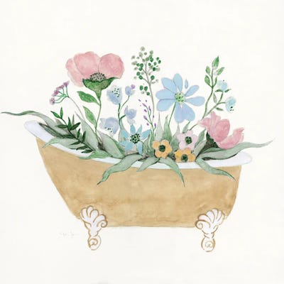 Folksy Bath I by Tava Studios canvas print