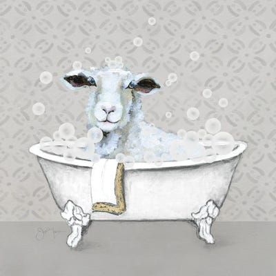 Lamb Bath by Tava Studios canvas print