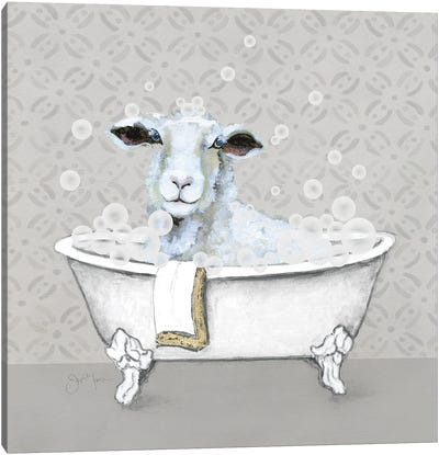 Lamb Bath Canvas Art Print - Tava Studios