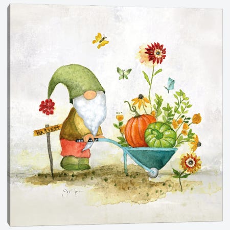 Garden Harvest Gnome Canvas Print #TAV362} by Tava Studios Canvas Wall Art