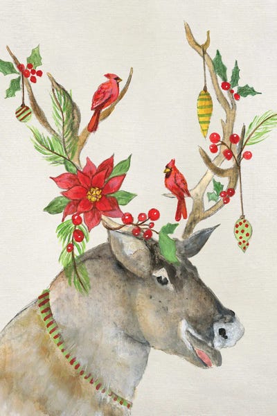Christmas Animals: Playful Reindeer I by Tava Studios