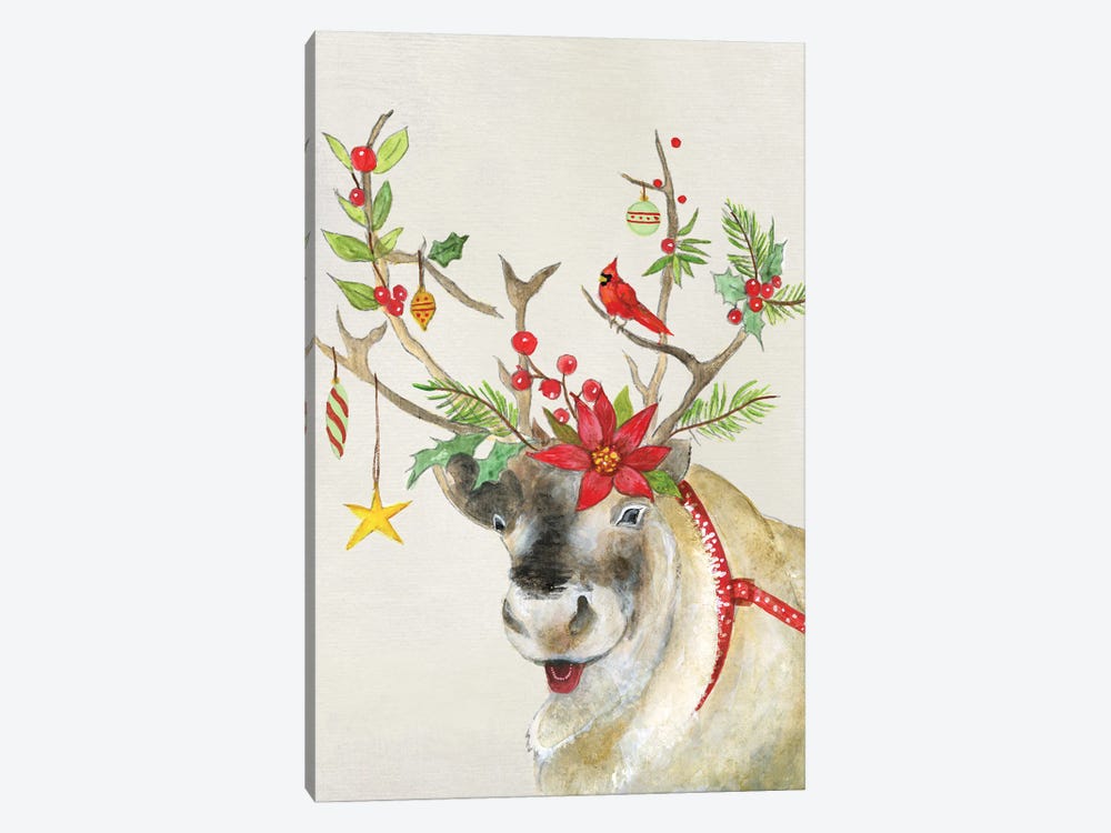 Playful Reindeer II by Tava Studios 1-piece Canvas Wall Art