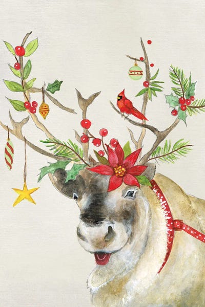 Christmas Animals: Playful Reindeer II by Tava Studios