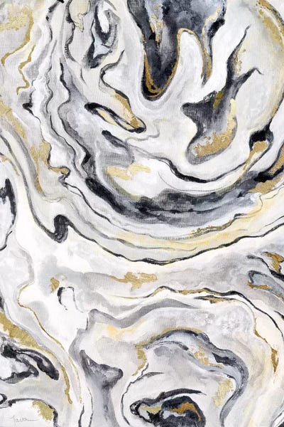 Black & White & Gold: Marble Swirl by Tava Studios