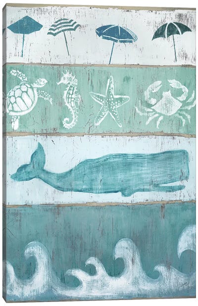 By The Sea Canvas Art Print - Crab Art