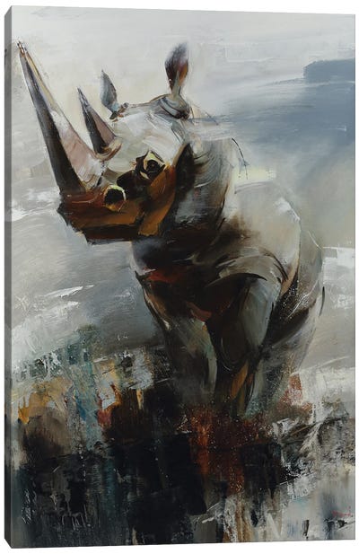 Strong Canvas Art Print - Rhinoceros Art