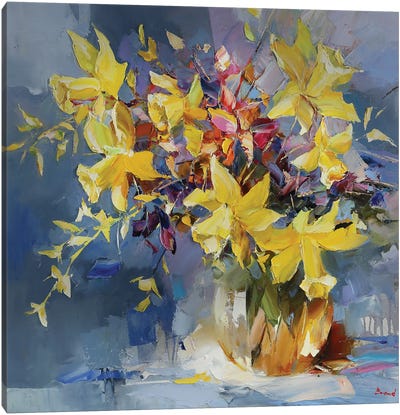 A Kiss Of Sunlight Canvas Art Print - Daffodil Art