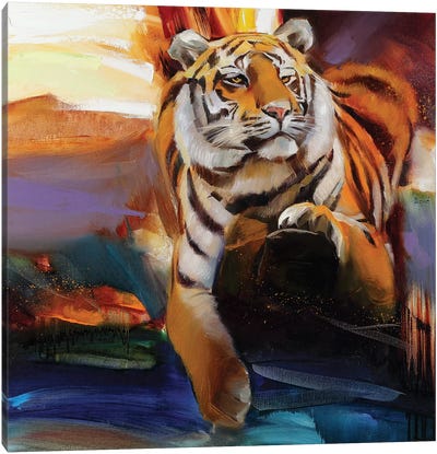 The Source Canvas Art Print - Tiger Art