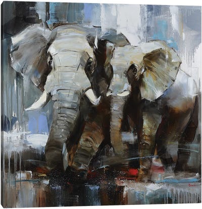 After The Rain Canvas Art Print - Elephant Art