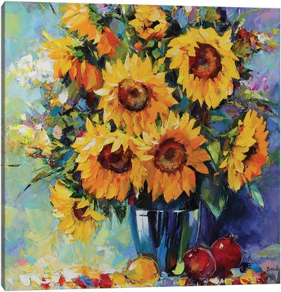The New Nectar Fragrance Canvas Art Print - Van Gogh's Sunflowers Collection
