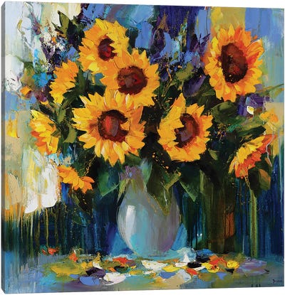 Thinking About You Canvas Art Print - Van Gogh's Sunflowers Collection