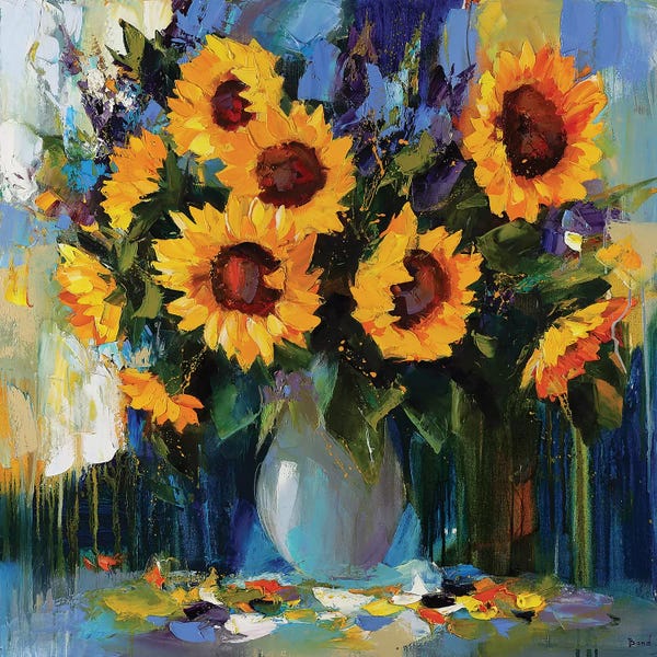 Van Gogh's Sunflowers Collection: Thinking About You by Tatyana Yabloed