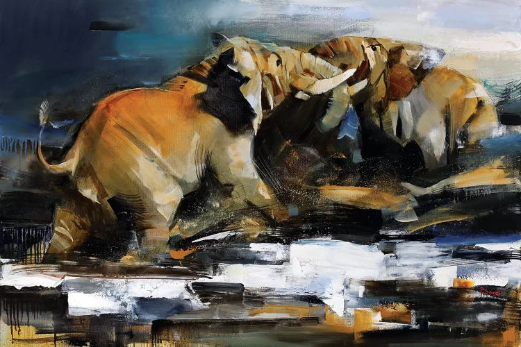 Clash of the Titans by Tatyana Yabloed wall art