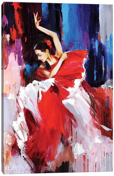 Shadows Red Canvas Art Print - Red Passion