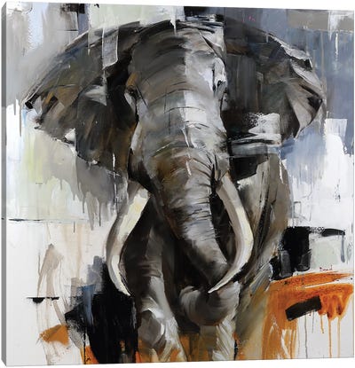 The Power of the Rain Canvas Art Print - Elephant Art