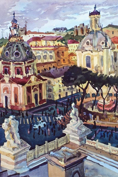 Piazza Venezia In Rome by Tanbelia canvas print