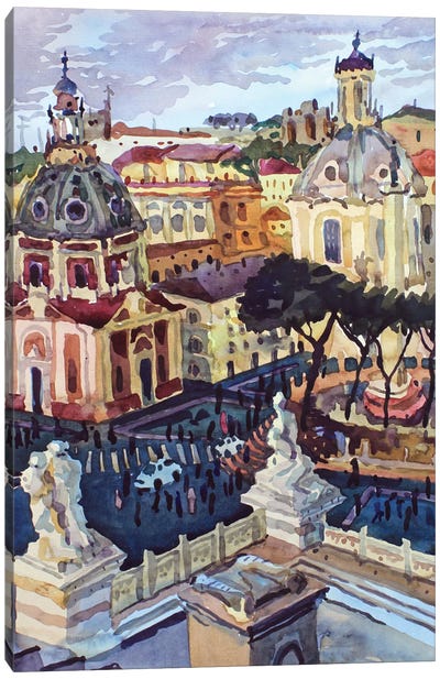 Piazza Venezia In Rome Canvas Art Print - Tanbelia