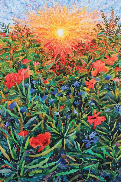 Poppies And Cornflowers In The Field by Tanbelia framed wall art