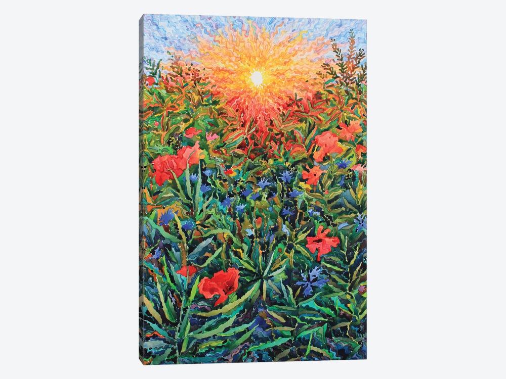 Poppies And Cornflowers In The Field by Tanbelia 1-piece Canvas Art Print