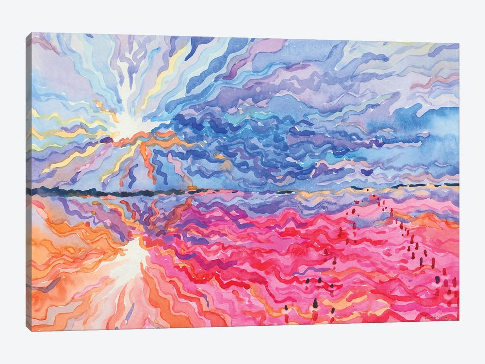 Sunset On The Pink Lake by Tanbelia 1-piece Canvas Wall Art