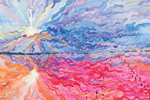 Tanbelia: Sunset On The Pink Lake by Tanbelia