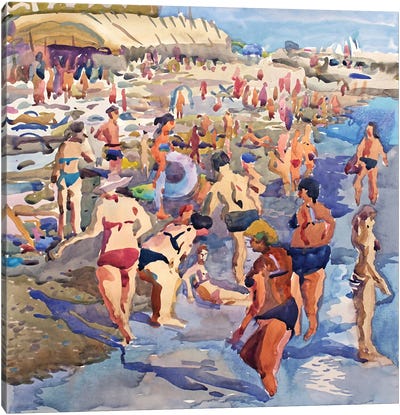 Swimming Season Canvas Art Print - Tanbelia