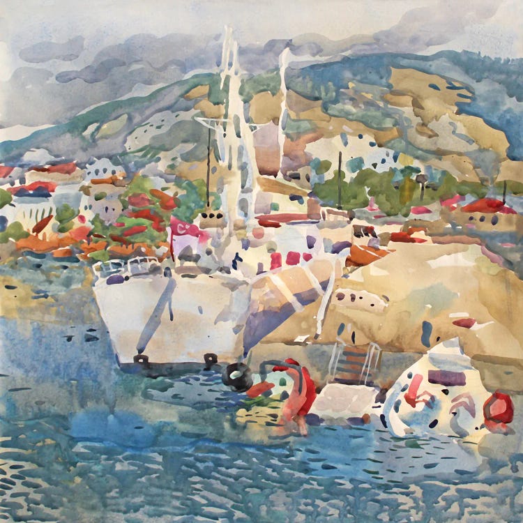 The Harbour In Alanya by Tanbelia wall art