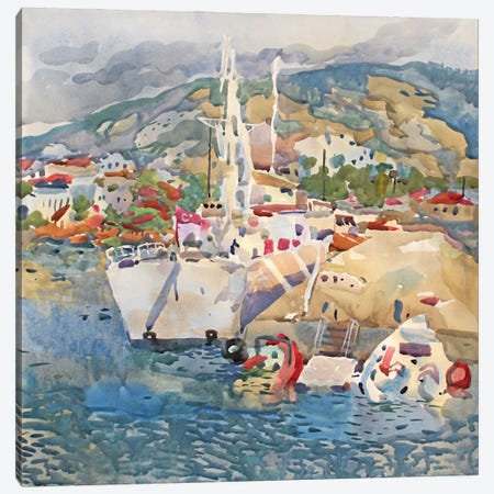 The Harbour In Alanya Canvas Print #TBA118} by Tanbelia Art Print