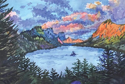 Saint Mary Lake by Tanbelia framed wall art