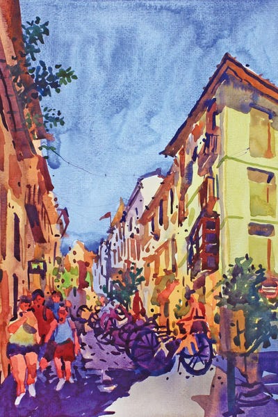 Valencia City In Spain by Tanbelia art print