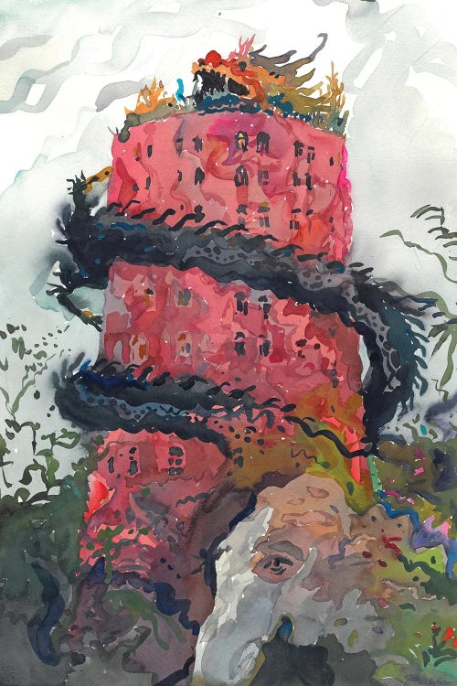 Wat Sam Phran Temple by Tanbelia wall art
