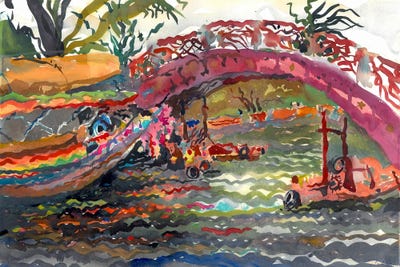 Phasi Charoen Pier In Bangkok by Tanbelia metal wall art