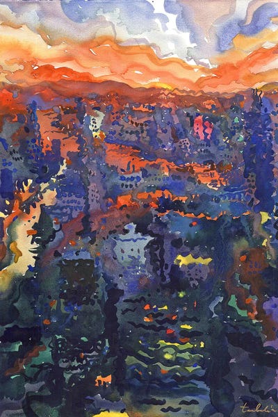 Tanbelia: View To Night Bangkok And Chao Phraya River by Tanbelia