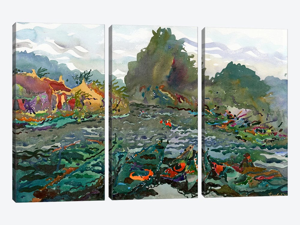 The Lake In Ninh Binh by Tanbelia 3-piece Canvas Art Print