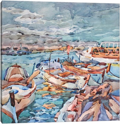 Azure Harbour Canvas Art Print - Tanbelia