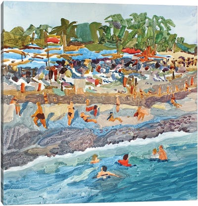 Beach Day Canvas Art Print - Tanbelia
