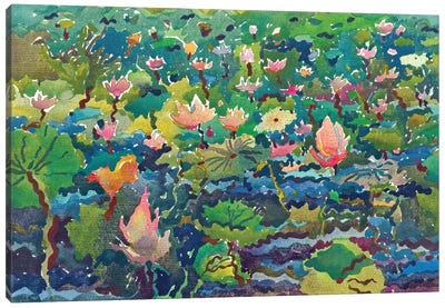 Water Lilies In Krong Siem Reap Canvas Art Print - Tanbelia