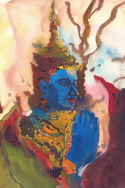 Tanbelia: Blue Buddha In Phnom Sambok Pagoda by Tanbelia